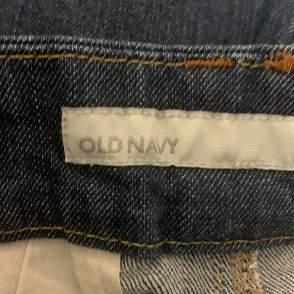 Old Navy Jean Skirt 6 Midi Blue Front Zipper w/Buttons Cotton Spandex Pockets - Picture 11 of 13